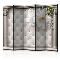 SKÄRMVÄGG  i trä, textil  gråvit  - gråvit, Basics, trä/textil (225/172/3cm) - artgeist