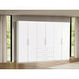 KLEIDERSCHRANK  in Weiß, Weiß Hochglanz  - Weiß Hochglanz/Alufarben, KONVENTIONELL, Holzwerkstoff/Metall (294/219/59cm) - Carryhome