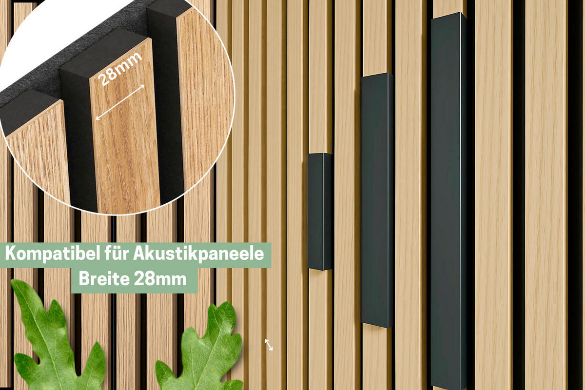 WANDPANEEL Schwarz  - Schwarz, Basics, Metall (20/2,8/1,4cm)