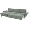 ECKSOFA  in Chenille, Flachgewebe Hellgrau Rücken echt  175/316 cm  - Hellgrau/Schwarz, Design, Textil/Metall (175/316cm) - Dieter Knoll