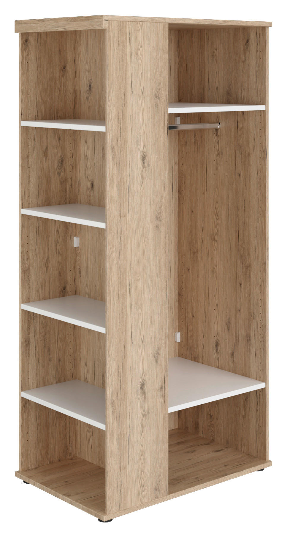 SCHRANK - Eichefarben/Weiß, Design, Holzwerkstoff (96/201,3/63,5cm) - Paidi