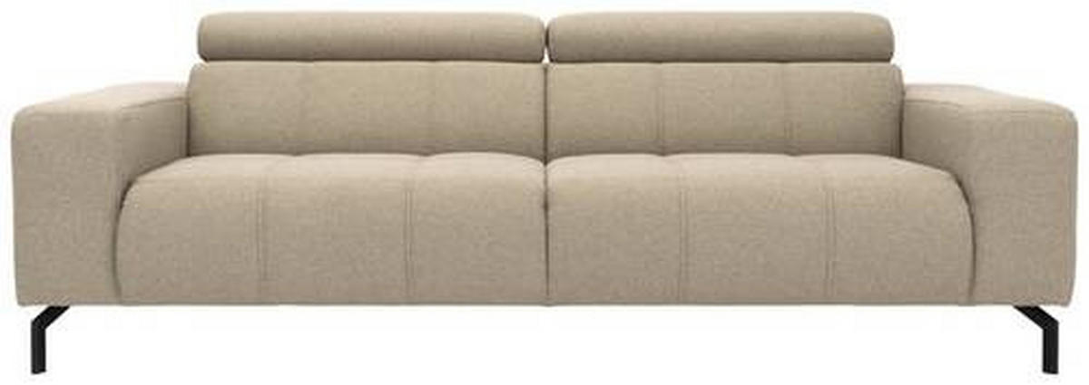3-SITZER-SOFA in Webstoff Schlammfarben  - Schlammfarben/Schwarz, Design, Textil/Metall (238/79/104cm) - MID.YOU