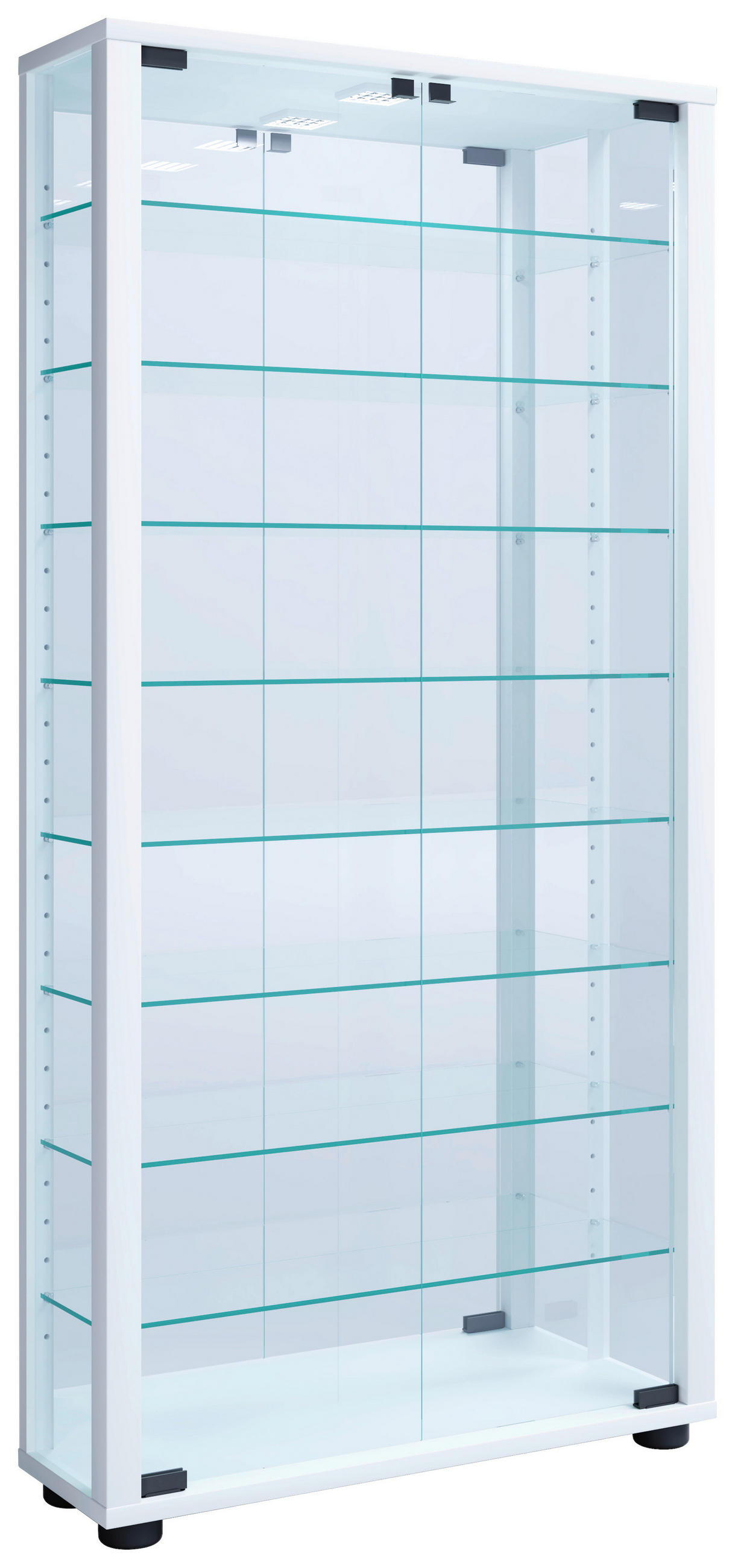 HÄNGEVITRINE  Weiss  - Weiss/Schwarz, Modern, Glas/Holzwerkstoff (59/114,3/18cm) - MID.YOU