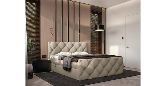 BOXBETT 140/200 cm  in Taupe  - Taupe/Schwarz, KONVENTIONELL, Kunststoff/Textil (140/200cm) - Carryhome