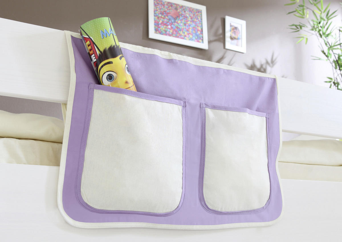 BETTTASCHE - Lila/Weiß, KONVENTIONELL, Textil (56/32/2cm) - MID.YOU
