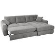 ECKSOFA in Mikrofaser Grau  276/193 cm  - Chromfarben/Grau, MODERN, Kunststoff/Textil (276/193cm) - Hom`in