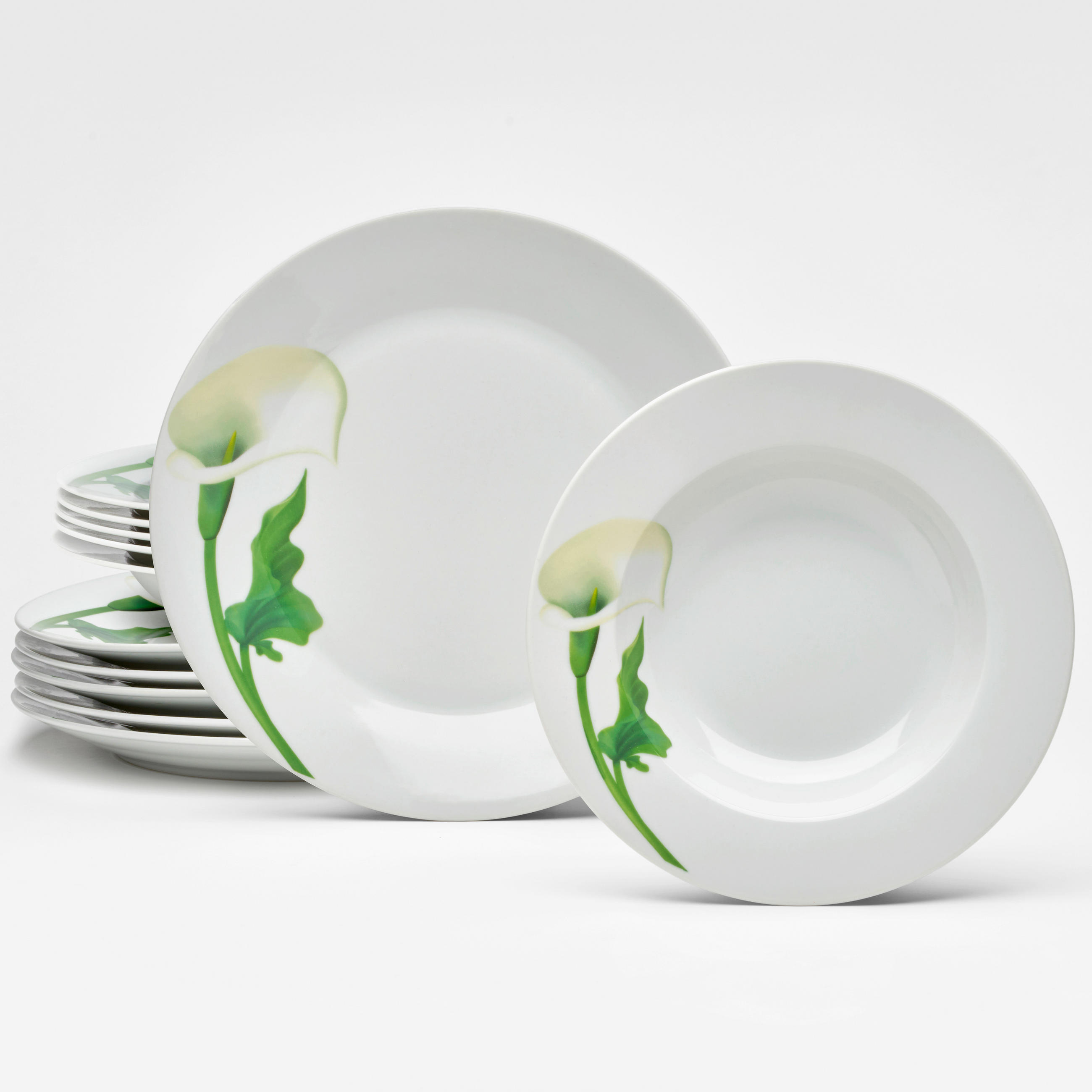 TAFELSERVICE Weiß Calla 12-teilig  - Weiß, Basics, Keramik - Van Well