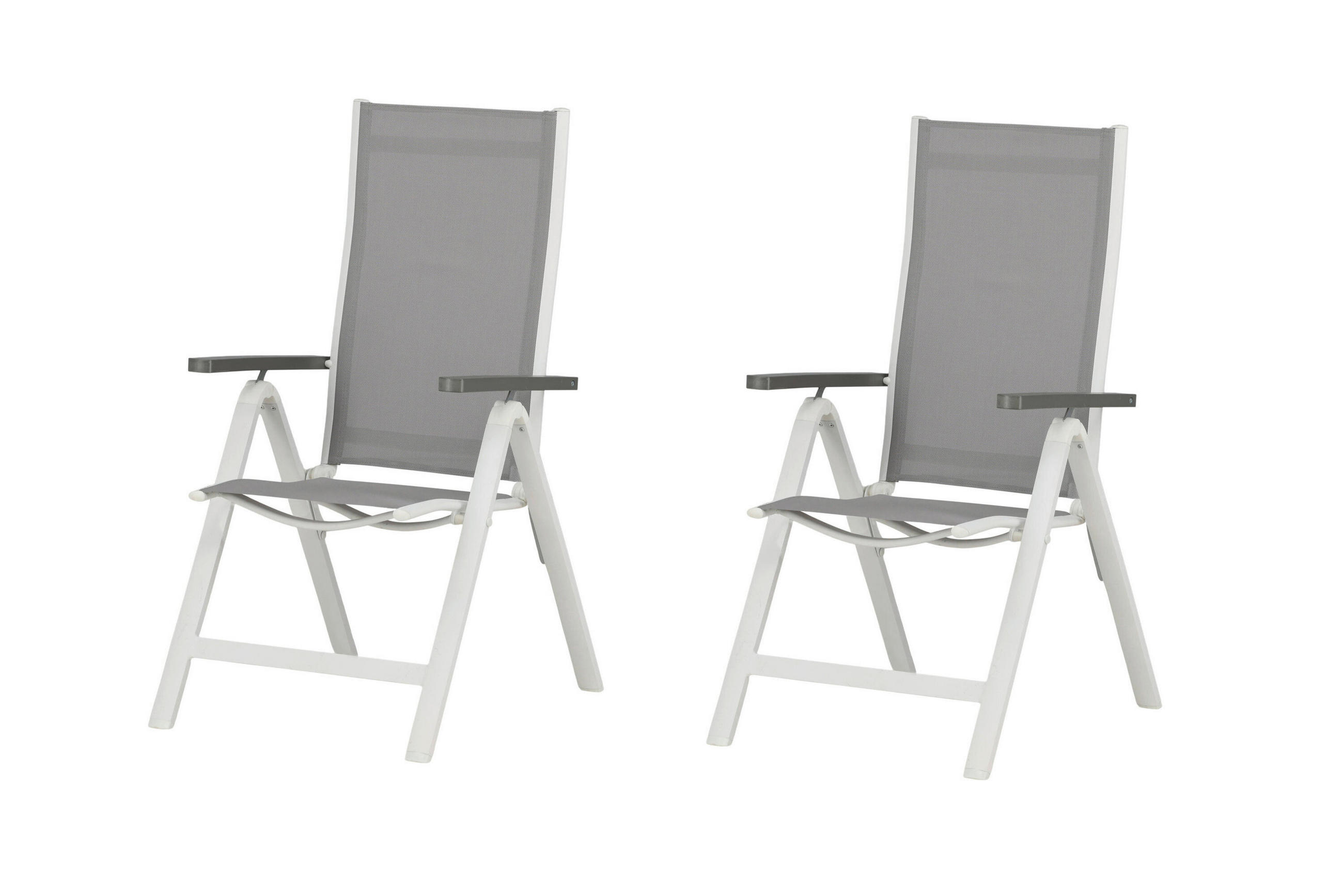 UTESTOLAR SET i metall, plast, textil grå, vit  - vit/grå, Modern, metall/textil (59/110/67cm) - Gardenson