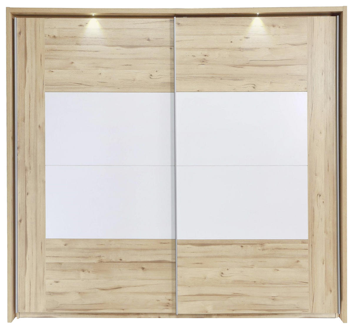 SKRIŇA S POS. DVER. – HOR.VED, biela, farba duba, 220,1/209,7/61,2 cm - biela/farba duba, Design, kov/kompozitné drevo (220,1/209,7/61,2cm) - Ti'me