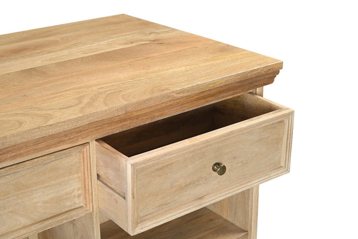 KÜCHENINSEL   in  - Messingfarben/Naturfarben, Design, Holz/Metall (180/94/80cm) - Livetastic