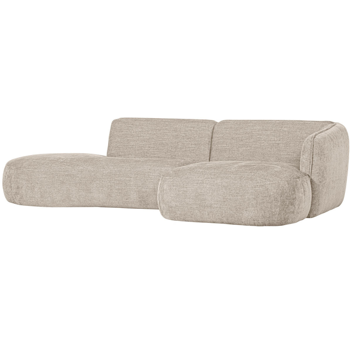 ECKSOFA einzeln stellbar  Polly Sandfarben Webstoff  - Sandfarben/Schwarz, Design, Kunststoff/Textil (275/150cm) - Livetastic