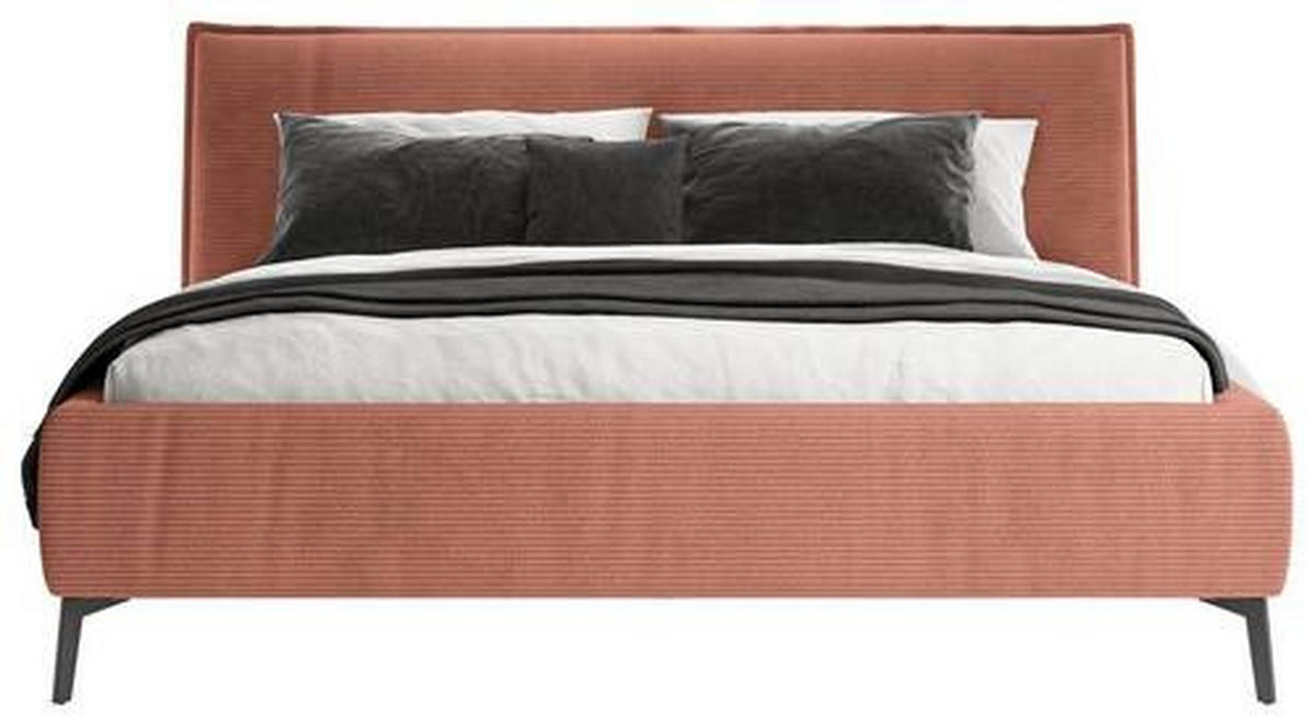 POLSTERBETT 180/200 cm  in Rostfarben  - Rostfarben/Schwarz, Design, Textil/Metall (180/200cm) - Lomoco