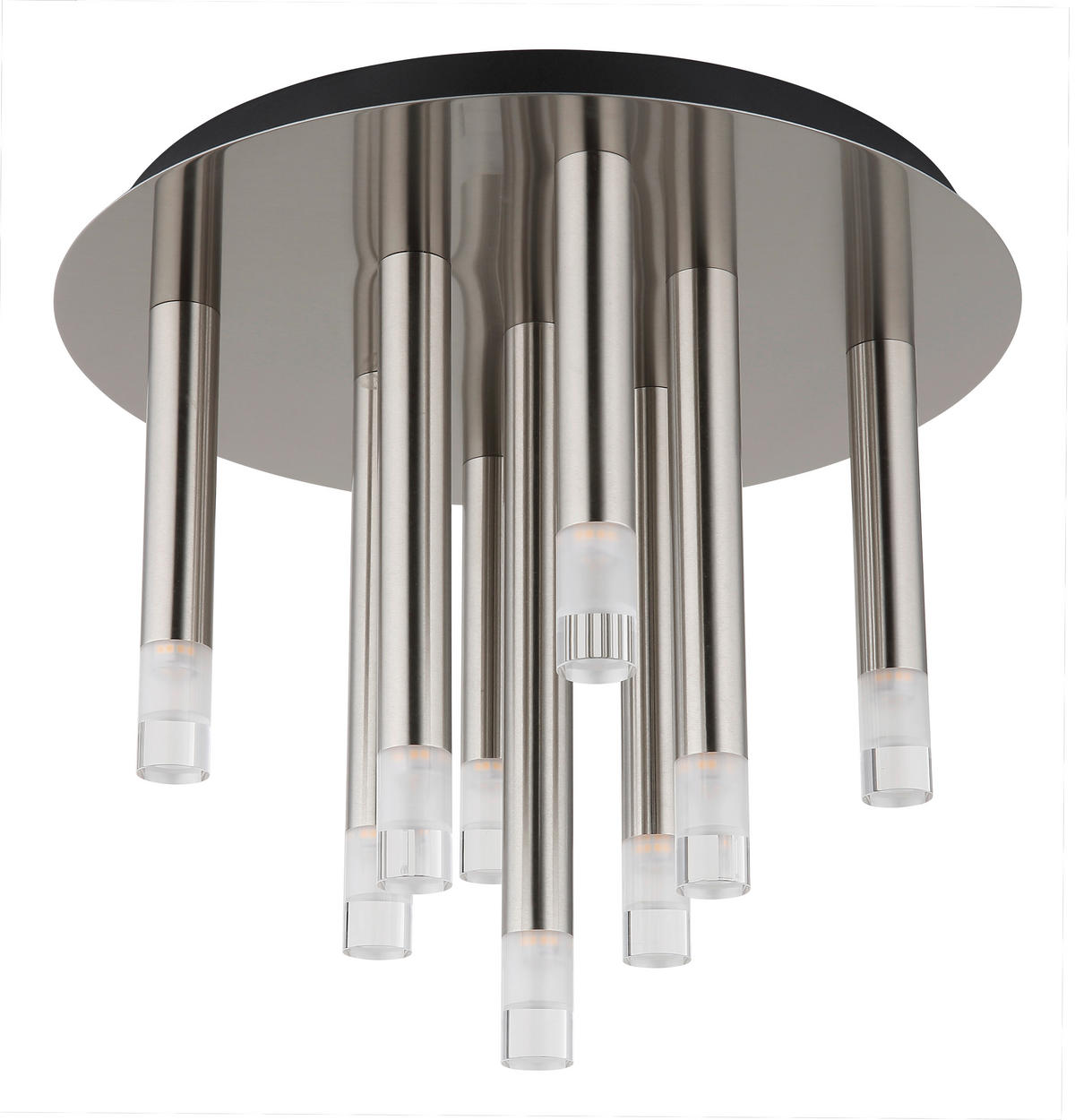 STROPNA SVETILKA RYAN 34/29,6 cm   - barve niklja/prozorno, Design, kovina/umetna masa (34/29,6cm) - Globo