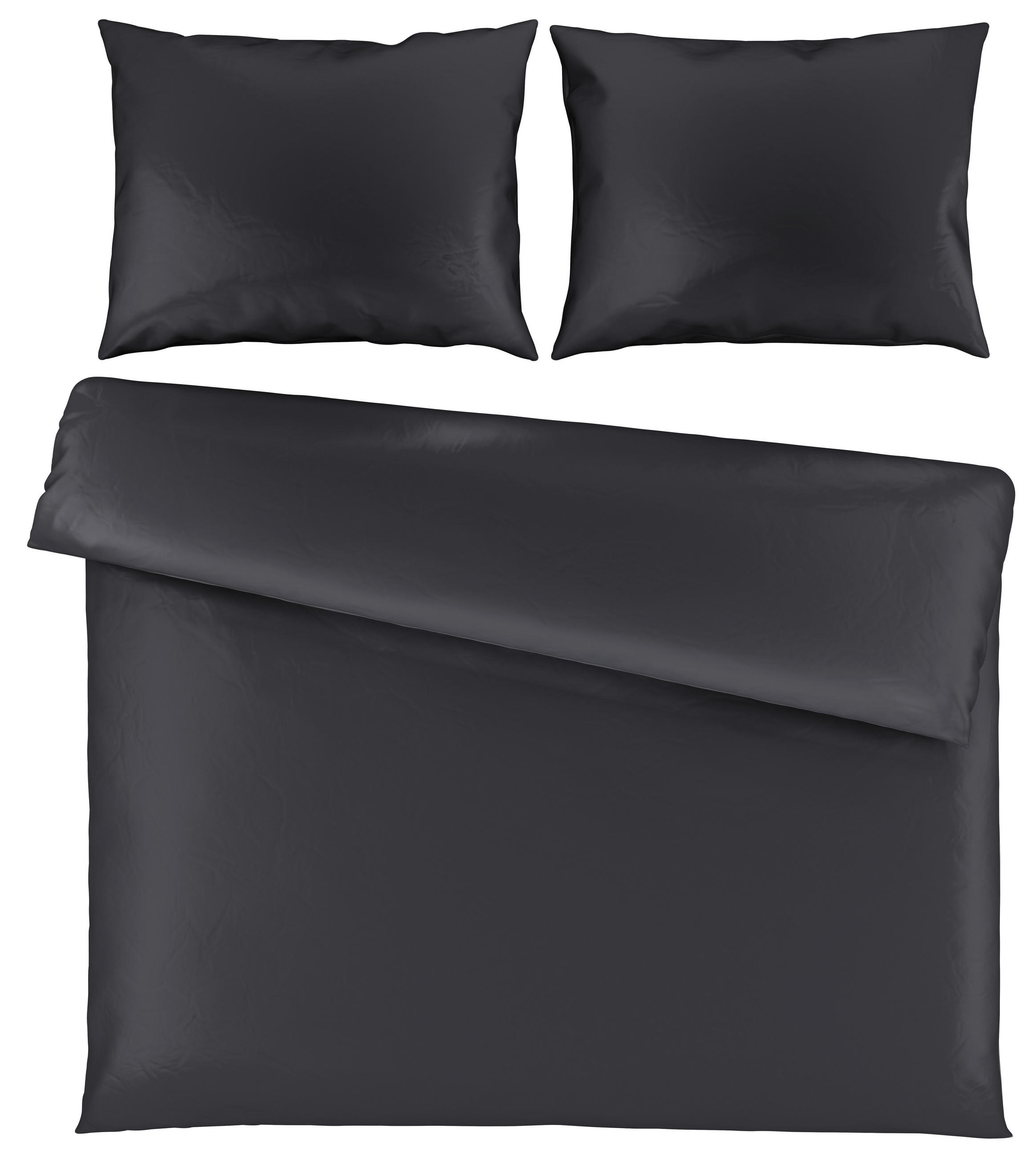 POSTELJNINA SAORI 200/240 cm saten antracit  - antracit, Basics, tekstil (200/240cm) - Novel