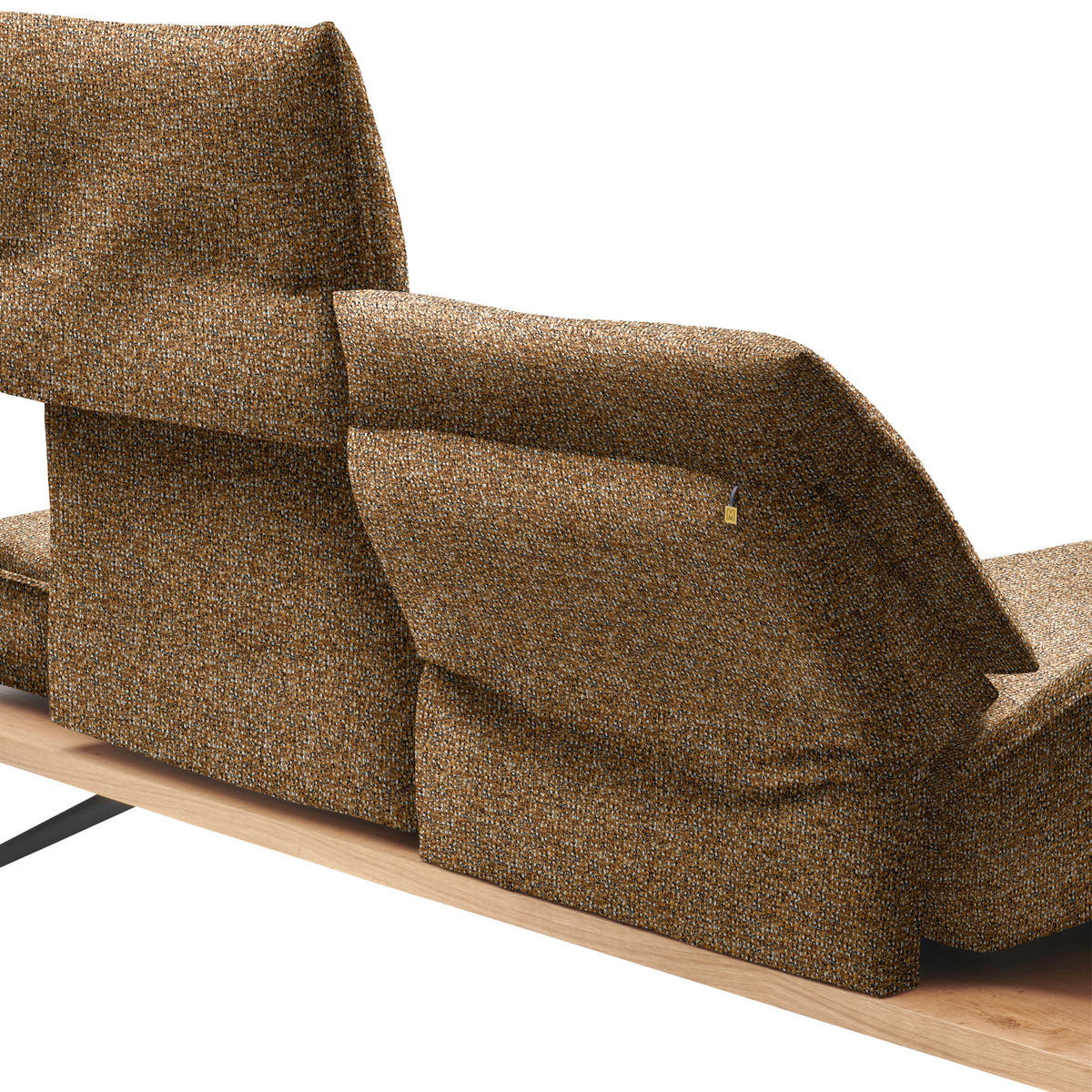 ECKSOFA  in Chenille Cognac  132/240 cm  - Cognac/Schwarz, Design, Holz/Textil (132/240cm) - Koinor