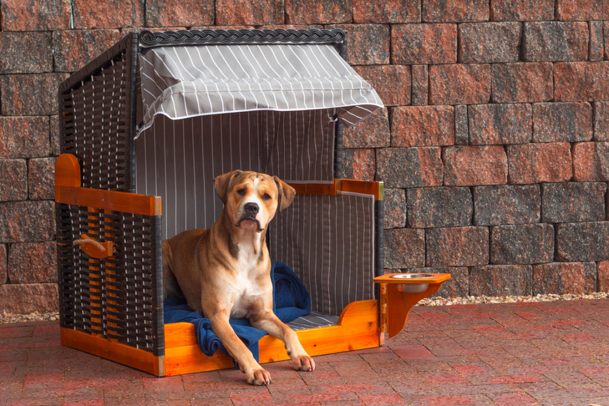 HUNDEBETT - Schwarz/Grau, Basics, Holz/Kunststoff (75/95/6cm) - Gardenson