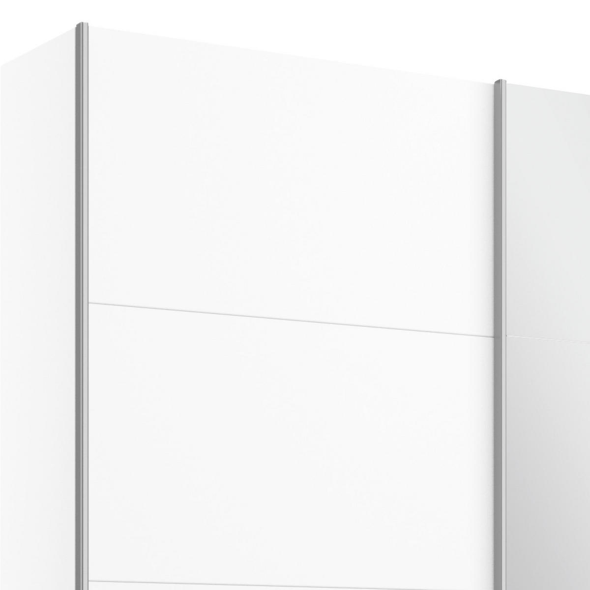 SCHWEBETÜRENSCHRANK 181/230/62 cm 2-türig Weiß  - Alufarben/Weiß, MODERN, Holzwerkstoff/Metall (181/230/62cm) - Rauch Möbel