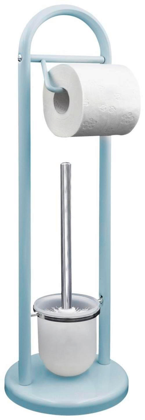 WC-BÜRSTENKOMBINATION in Metall  Kunststoff   - Blau/Chromfarben, Basics, Kunststoff/Metall (19/63cm) - Sadena