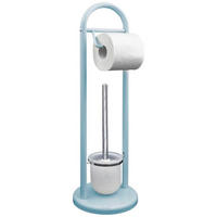 WC-BÜRSTENKOMBINATION in Metall  Kunststoff   - Blau/Chromfarben, Basics, Kunststoff/Metall (19/63cm) - Sadena