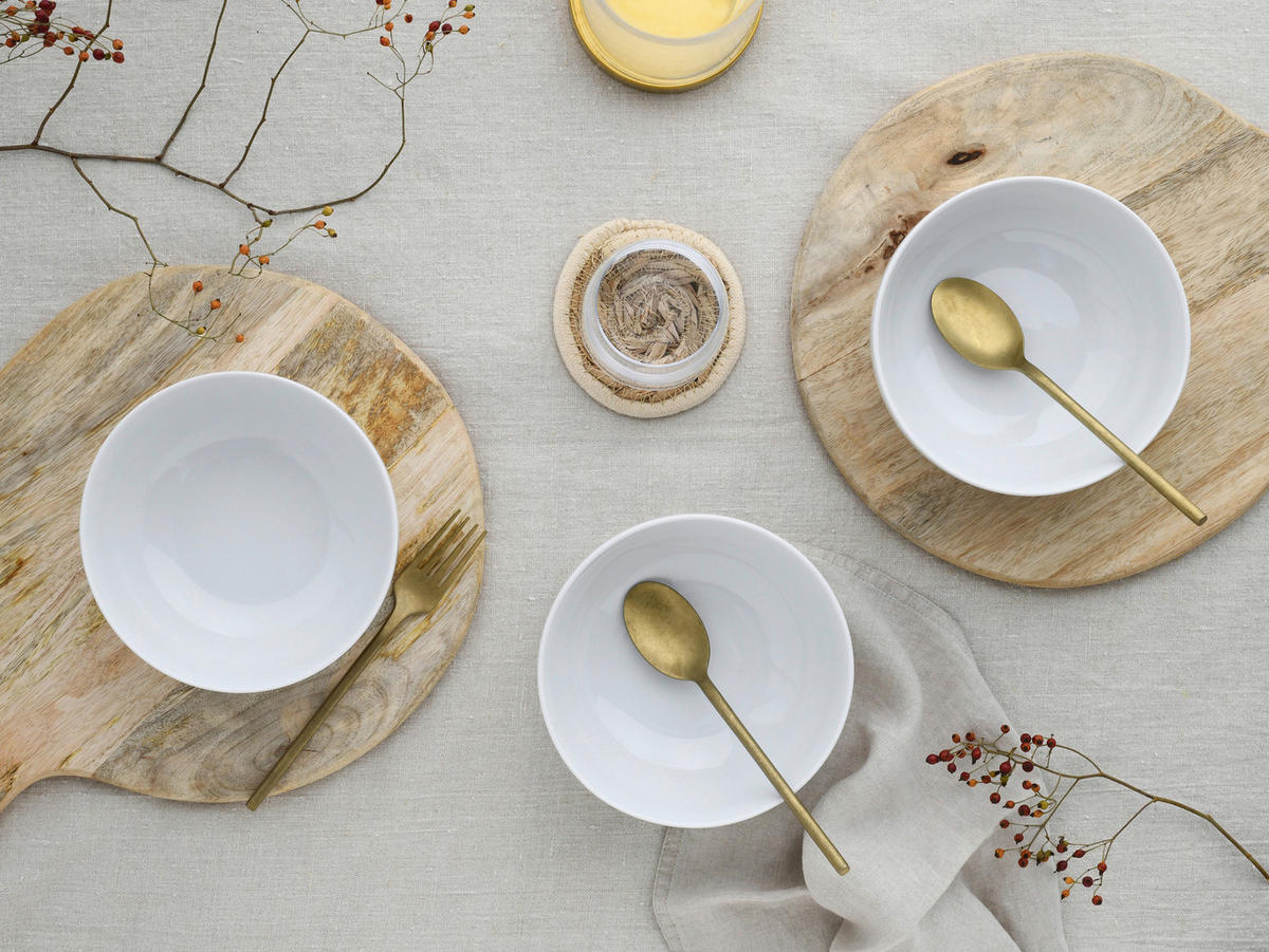 SCHÜSSELSET Allround 4-teilig  - Weiß, Design, Keramik - Creatable