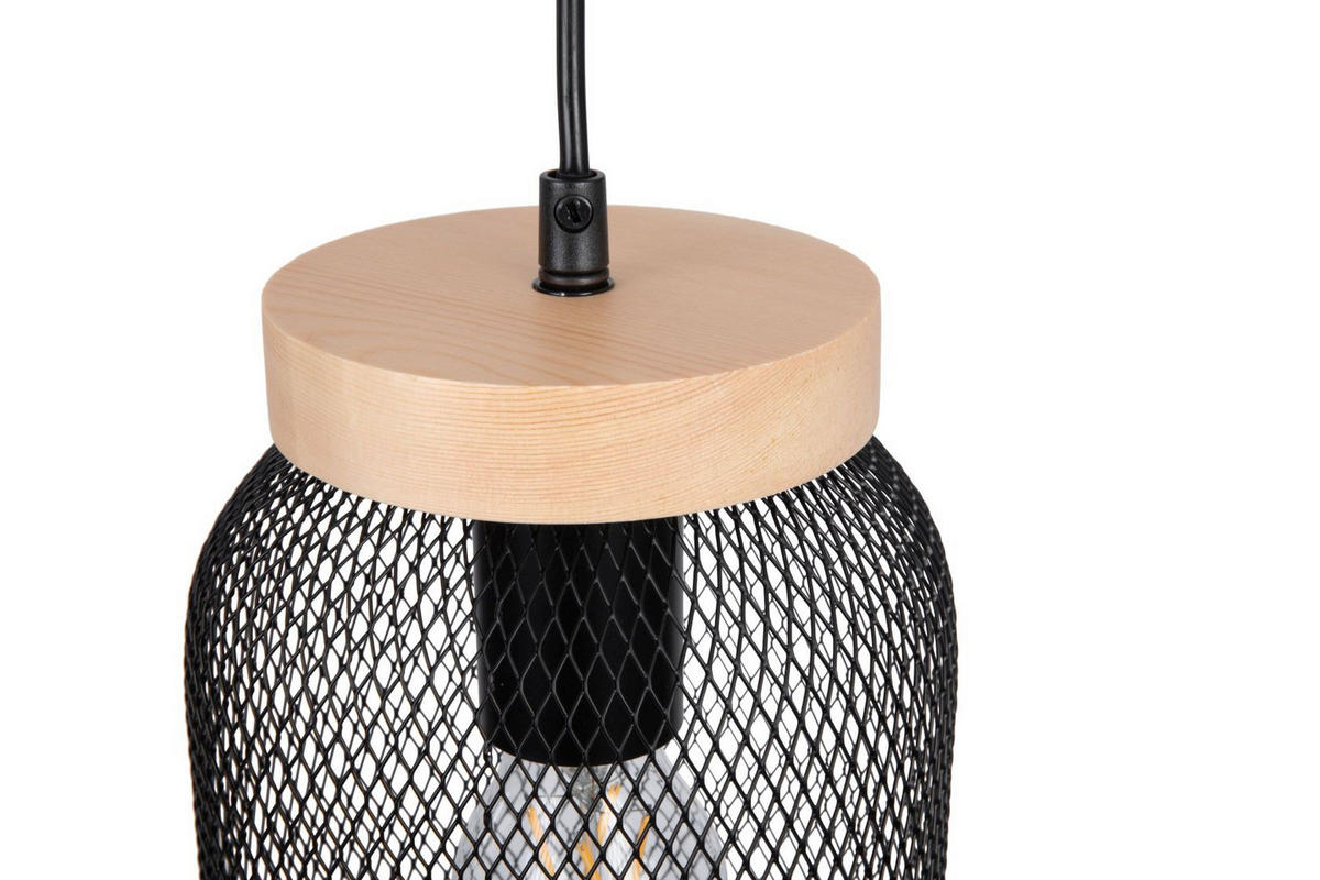 HÄNGELEUCHTE 16/120 cm  - Schwarz, LIFESTYLE, Holz/Metall (16/120cm) - Marama