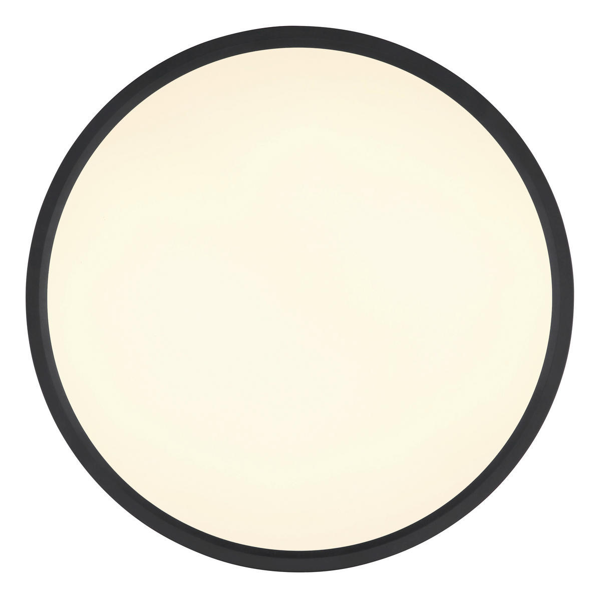 LED-DECKENLEUCHTE Jess 39/7,7 cm  - Opal/Schwarz, Design, Kunststoff/Metall (39/7,7cm) - Globo