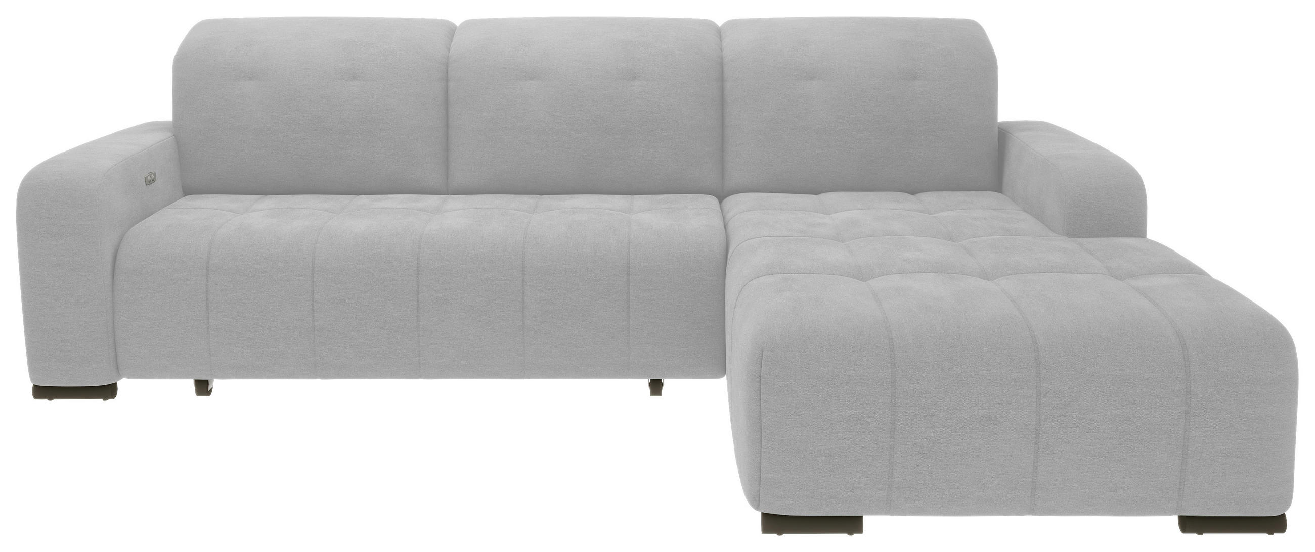 ECKSOFA in Chenille Grau  - Schwarz/Grau, Modern, Textil/Metall (185/292cm) - Livetastic