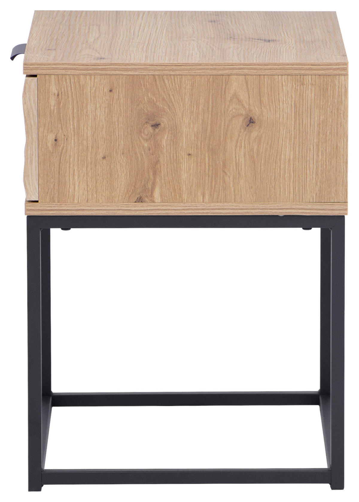 NACHTSCHRANK 42,5/52/38,5 cm  - Eichefarben/Schwarz, KONVENTIONELL, Holzwerkstoff/Metall (42,5/52/38,5cm) - Boxxx