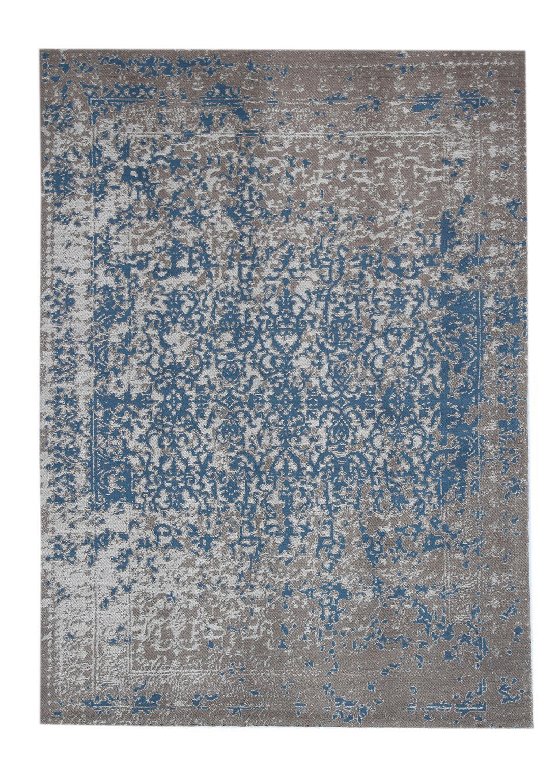 HANDWEBTEPPICH Wohnzimmer 80/150 cm Blau, Beige rechteckig  - Blau/Beige, Basics, Textil (80/150cm) - Kayoom