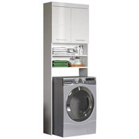 WASCHMASCHINENSCHRANK 63/187/24 cm  in Weiß  - Silberfarben/Weiß, MODERN, Holzwerkstoff/Kunststoff (63/187/24cm) - MID.YOU