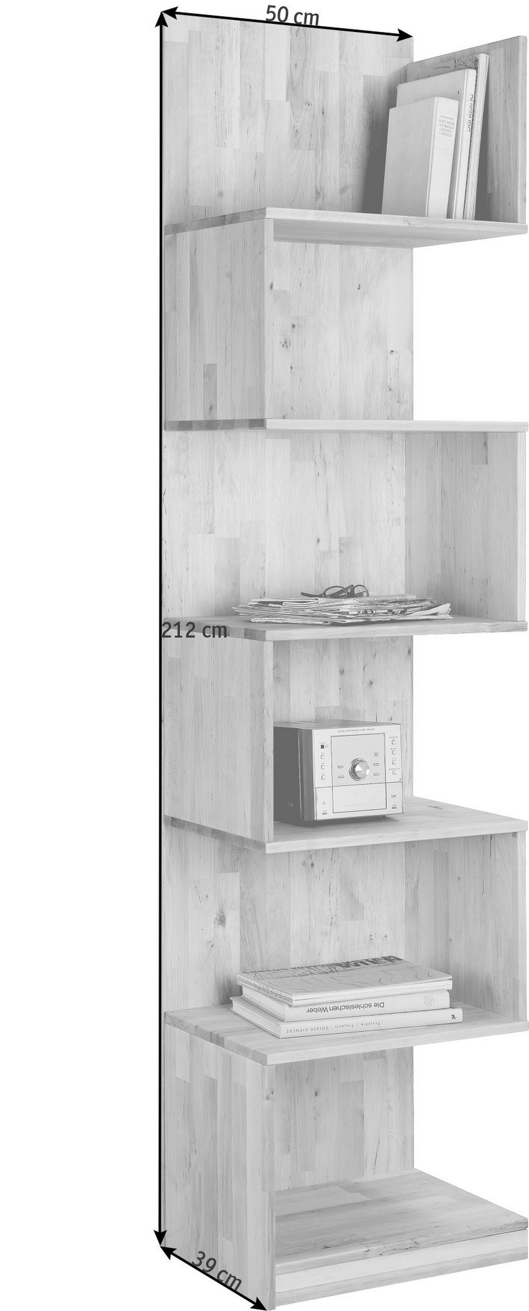 REGAL  50/212/39 cm Erlefarben  - Erlefarben, Natur, Holz (50/212/39cm) - Linea Natura