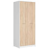 DREHTÜRENSCHRANK  in Sonoma Eiche, Weiß  - Silberfarben/Weiß, MODERN, Holzwerkstoff/Kunststoff (80/197/54,5cm) - MID.YOU