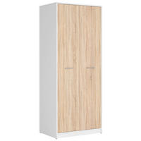 DREHTÜRENSCHRANK  in Sonoma Eiche, Weiß  - Silberfarben/Weiß, MODERN, Holzwerkstoff/Kunststoff (80/197/54,5cm) - MID.YOU