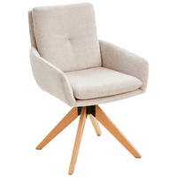 ARMLEHNSTUHL  in Eisen Samt  - Eichefarben/Creme, MODERN, Holz/Textil (59/91/64cm) - Livetastic