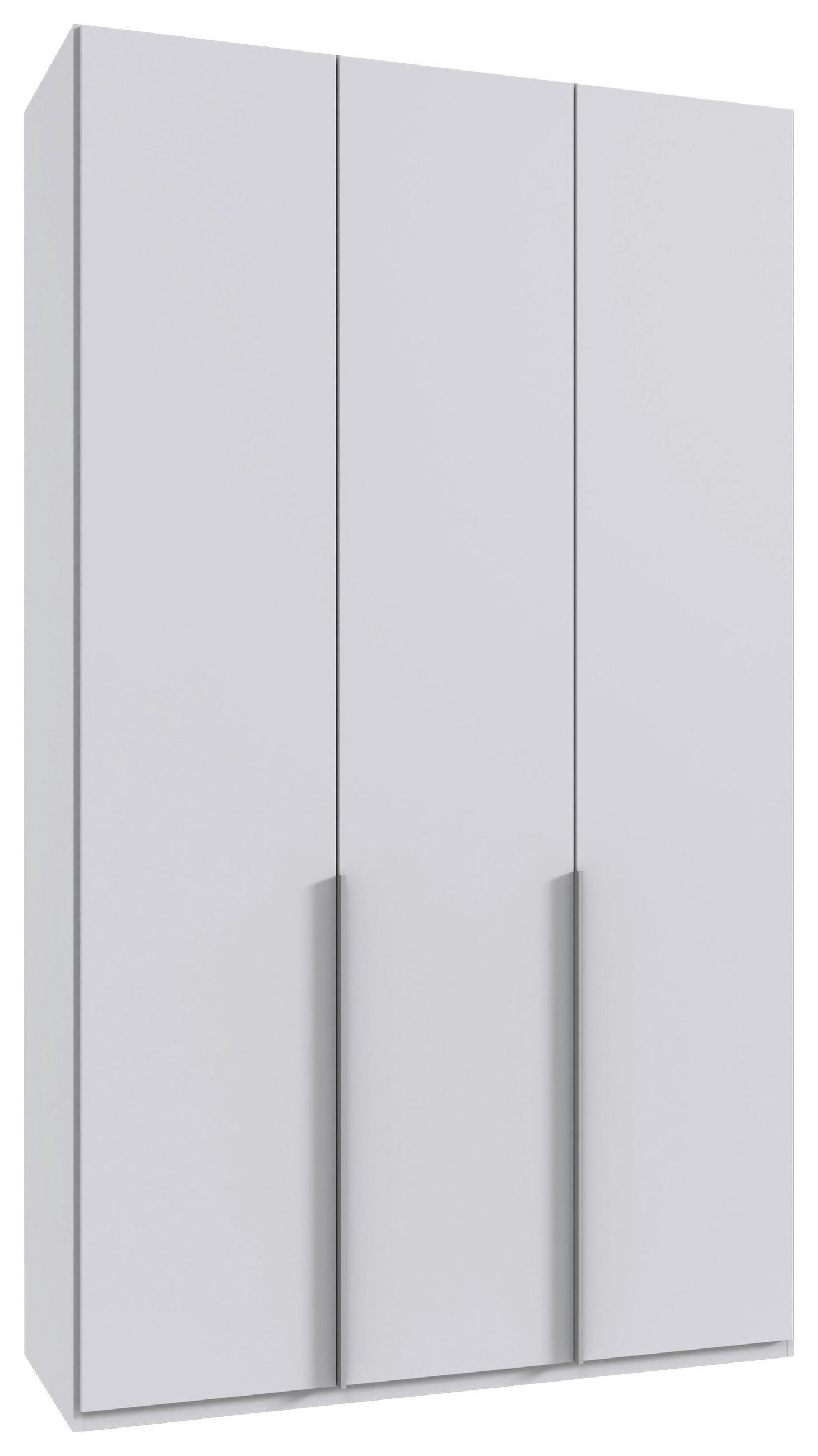 DREHTÜRENSCHRANK in Weiss  - Weiss/Alufarben, Modern, Holzwerkstoff/Metall (135/236/58cm) - MID.YOU