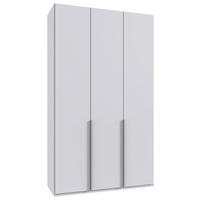 DREHTÜRENSCHRANK in Weiss  - Weiss/Alufarben, Modern, Holzwerkstoff/Metall (135/236/58cm) - MID.YOU