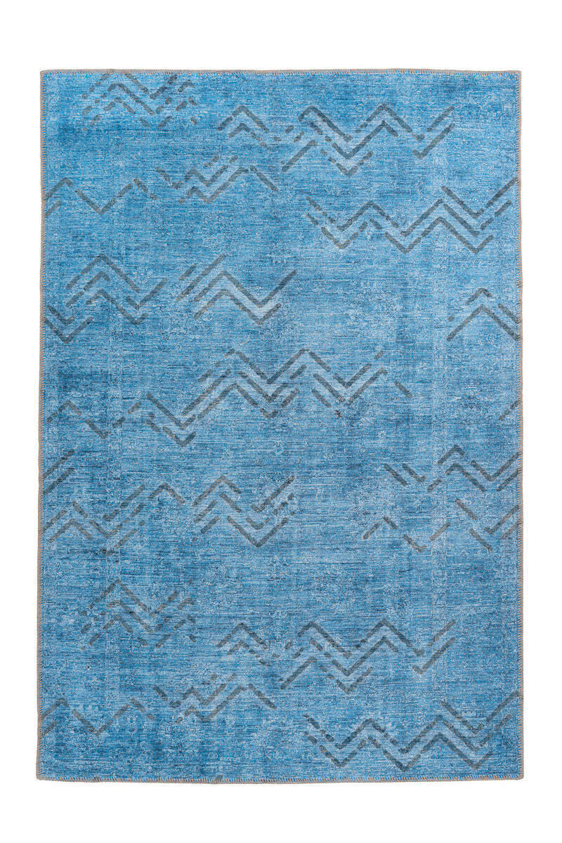 VINTAGE KOBEREC, 120/180 cm, modrá, barvy zlata - modrá/barvy zlata, Design, textil (120/180cm)