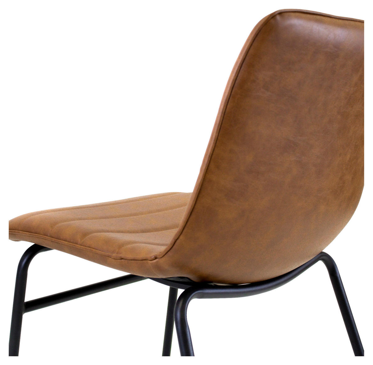 STUHL - Cognac/Schwarz, KONVENTIONELL, Kunststoff/Textil (48/77/56cm) - MID.YOU
