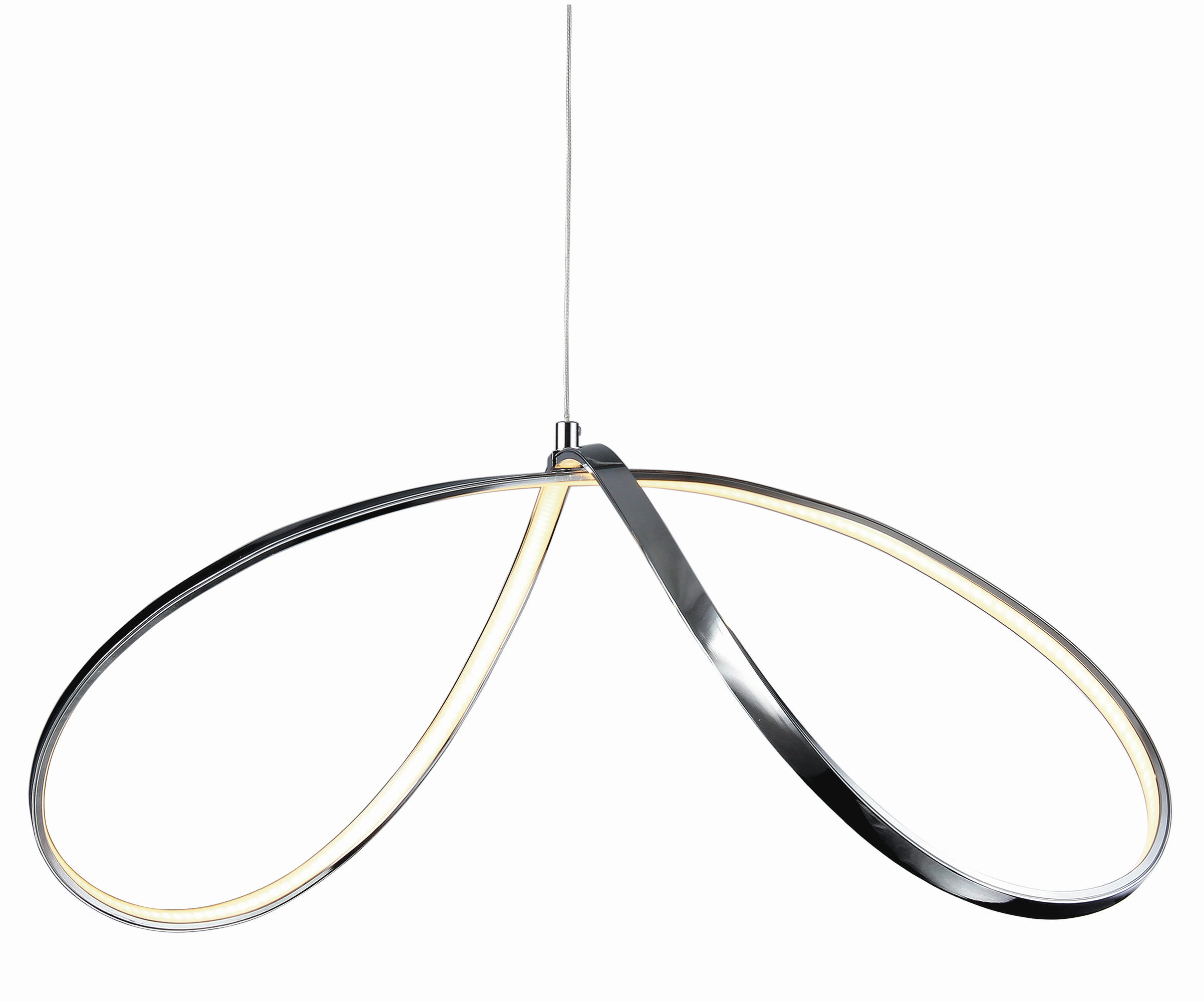 LED-HÄNGELEUCHTE LOOP LINE 72/32/120 cm   - Chromfarben, Design, Metall (72/32/120cm) - Näve