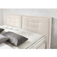 BOXSPRINGBETT 200/200 cm,  in Beige, Matratze, gepolstertes Kopfteil, H2 + H4 = mittel + sehr fest  - Chromfarben/Beige, KONVENTIONELL, Textil (200/200cm) - Dieter Knoll
