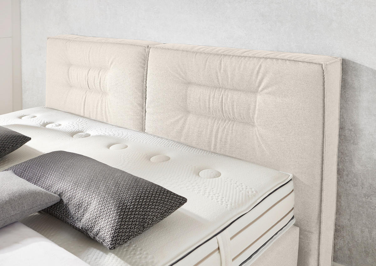 BOXSPRINGBETT 200/200 cm  in Beige  - Chromfarben/Beige, KONVENTIONELL, Textil (200/200cm) - Dieter Knoll
