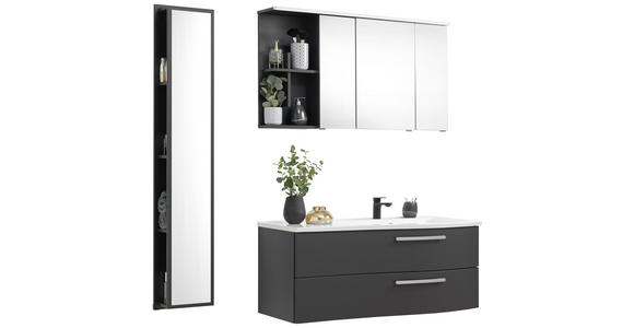 BADEZIMMER in 120 cm - Weiß/Grau, MODERN, Glas/Holzwerkstoff (120cm) - Novel