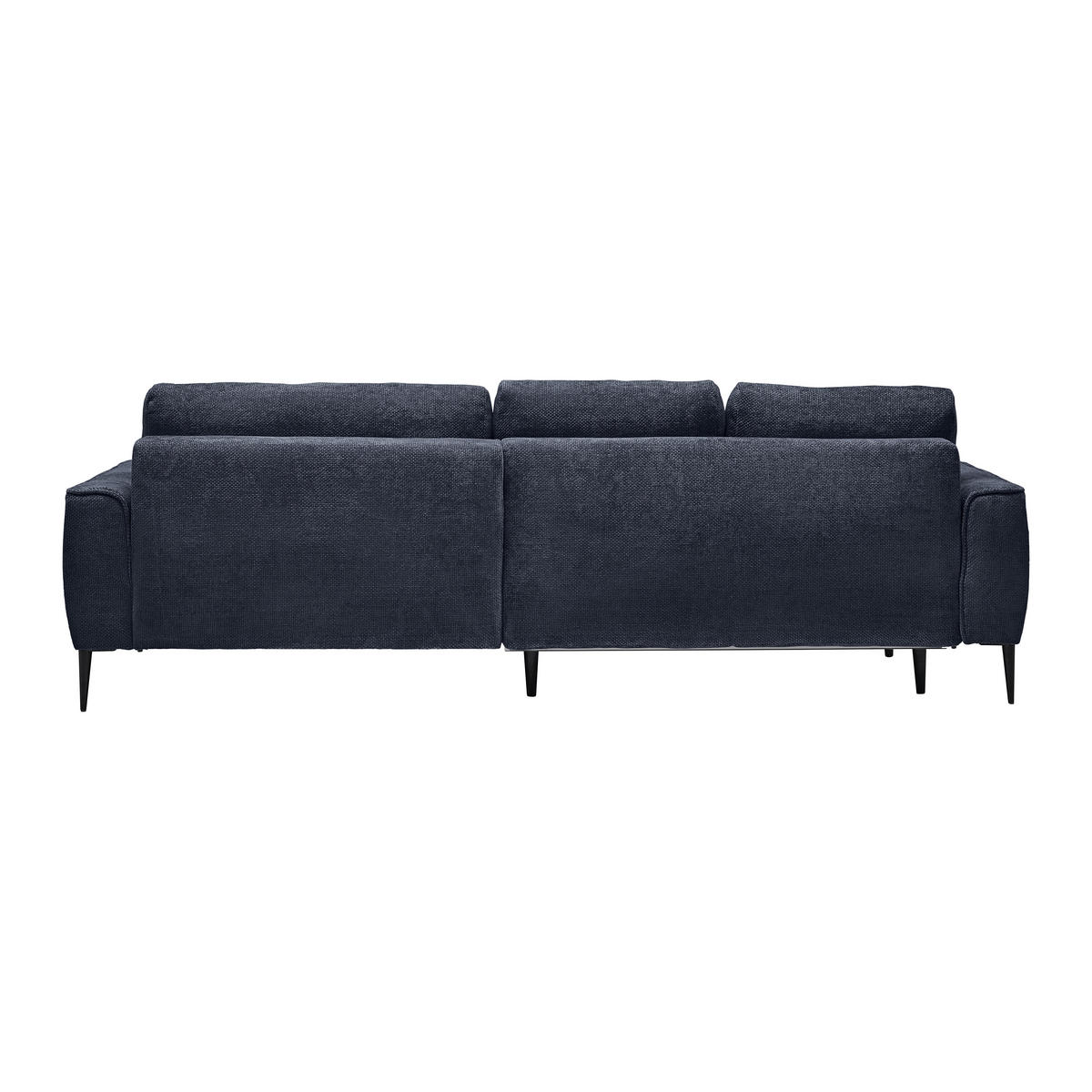 HÖRNSOFFA i vävt tyg mörkblå  - svart/mörkblå, Modern, metall/textil (255/164cm) - MID.YOU