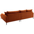 ECKSOFA  in Cord Dunkelorange  280/173 cm  - Dunkelorange/Schwarz, KONVENTIONELL, Textil/Metall (280/173cm) - Hom`in