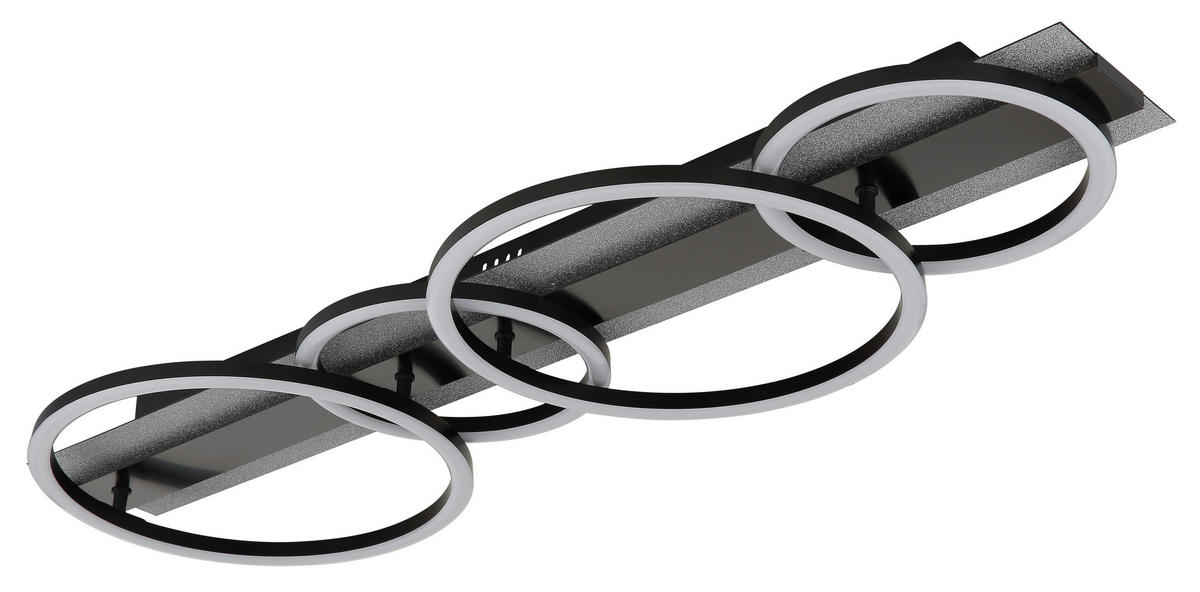 LED-DECKENLEUCHTE 86,2/30/8,8 cm   - Silberfarben/Schwarzchrom, Design, Kunststoff/Metall (86,2/30/8,8cm) - Globo