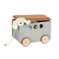 SPIELZEUGBOX JIM  - Grau, Basics, Holzwerkstoff (50/36/36cm) - Pinolino
