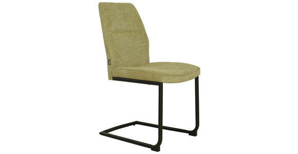 SCHWINGSTUHL in Eisen Mikrofaser - Schwarz/Grün, Design, Textil/Metall (45/91/62cm) - Xora
