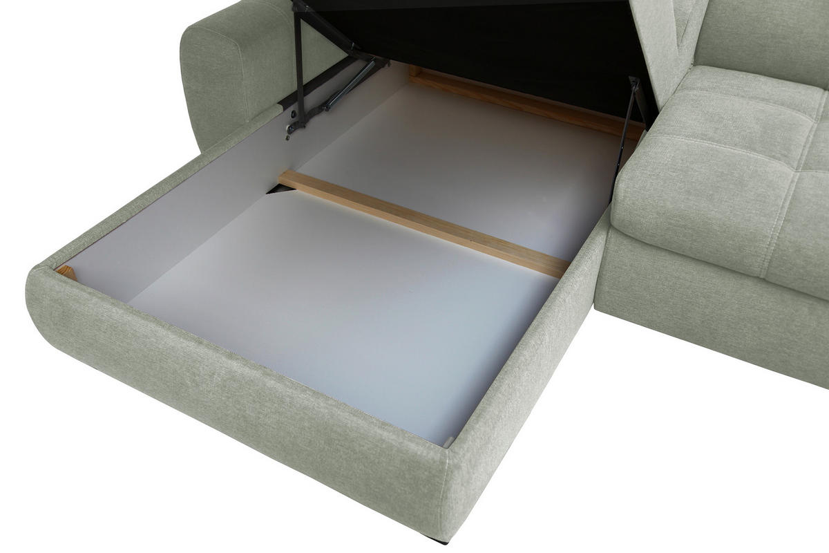 ECKSOFA in Webstoff Hellgrau  - Weiss/Hellgrau, Design, Kunststoff/Textil (276/173cm) - Stylife