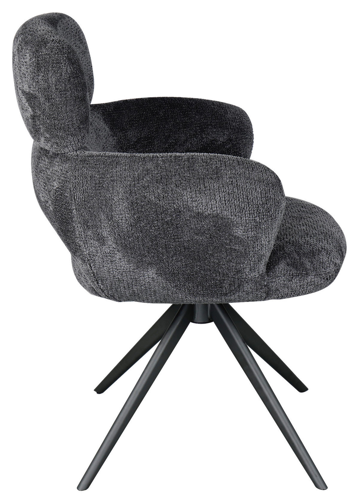 ARMLEHNSTUHL  Sitzfläche 360° drehbar Mikrofaser  Grau  - Grau, MODERN, Textil/Metall (61/88/63cm) - Livetastic