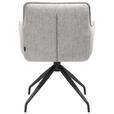ARMLEHNSTUHL  in Eisen Mikrofaser  - Beige/Schwarz, Design, Textil/Metall (63/84/62cm) - Novel